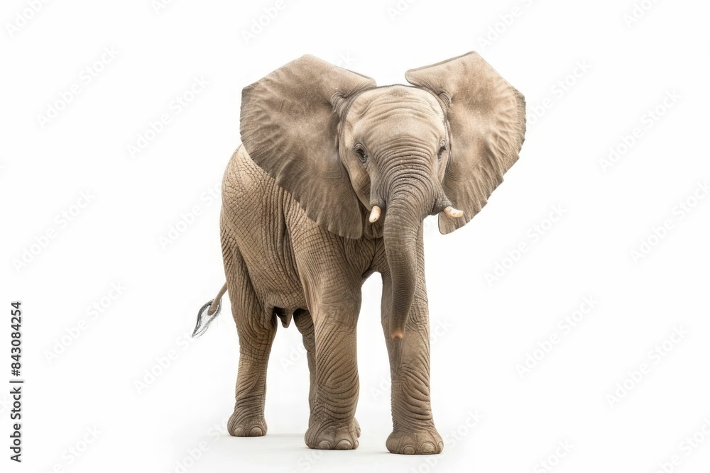 Obraz premium Happy elephant isolated on the white background