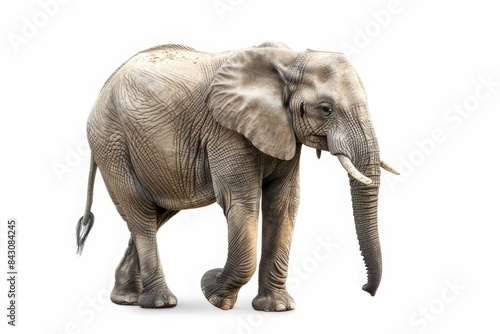 Happy elephant isolated on the white background