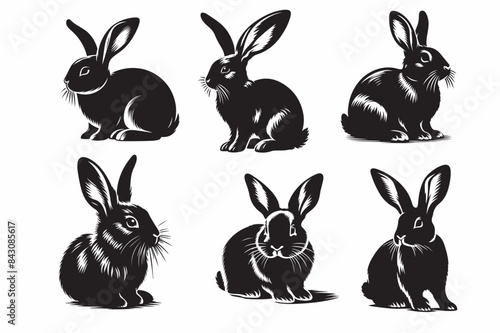 Rabbit silhouette vector illustration.eps