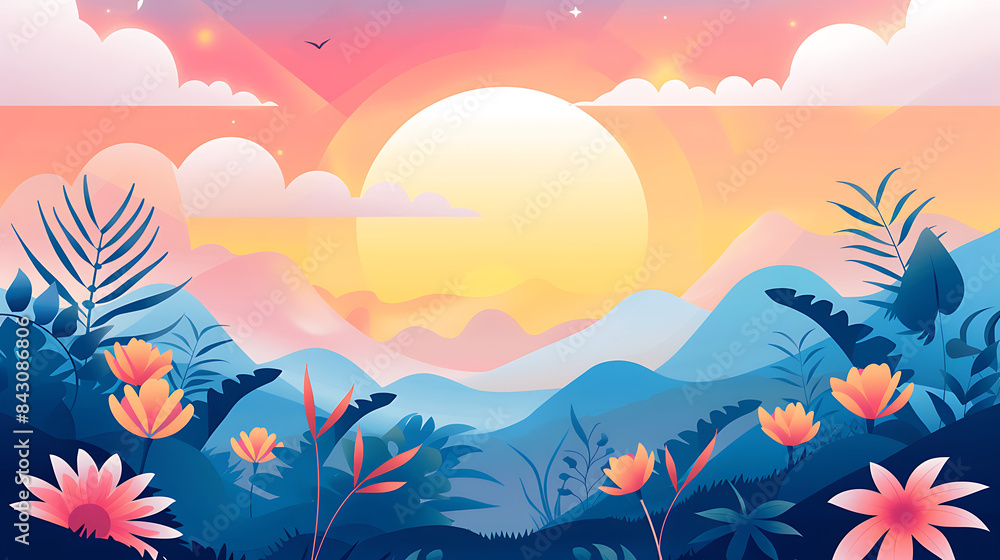 flat landscape illustration flat landscape illustration