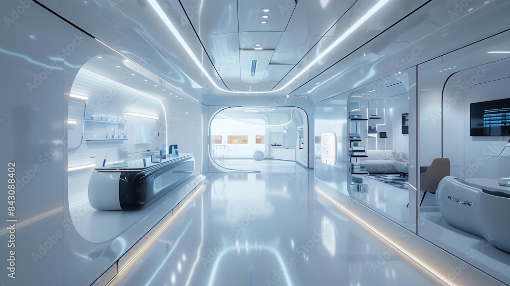high-tech atmosphere, realistic modern interior design high-tech atmosphere, realistic modern interior design