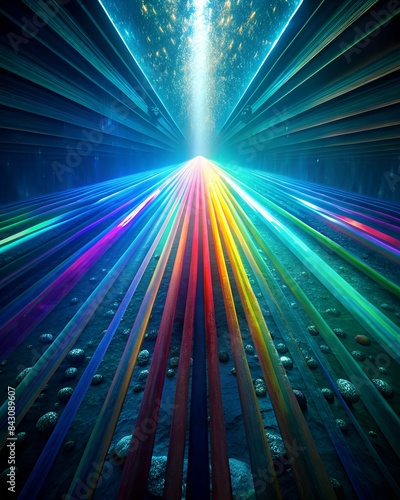 Motion Light Poster Background LGBT Pride Graphic Element in vibrant diverse rainbow colours