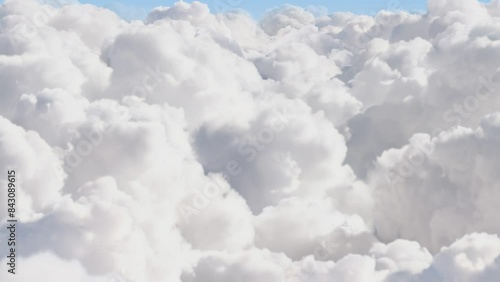  loop of flying through white clouds in the cloudscape background. Perfect for dreamy atmospheres and sky-themed projects