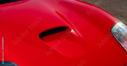 Hood scoop on a car