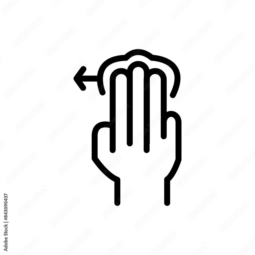 Obraz premium Three Finger Scroll Icon for Touchscreen Navigation and Gestures