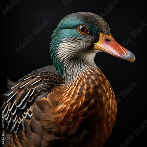 close up of a colorful duck photo