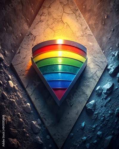 Poster Shape Element Background LGBT Pride Graphic Element in vibrant diverse rainbow colours