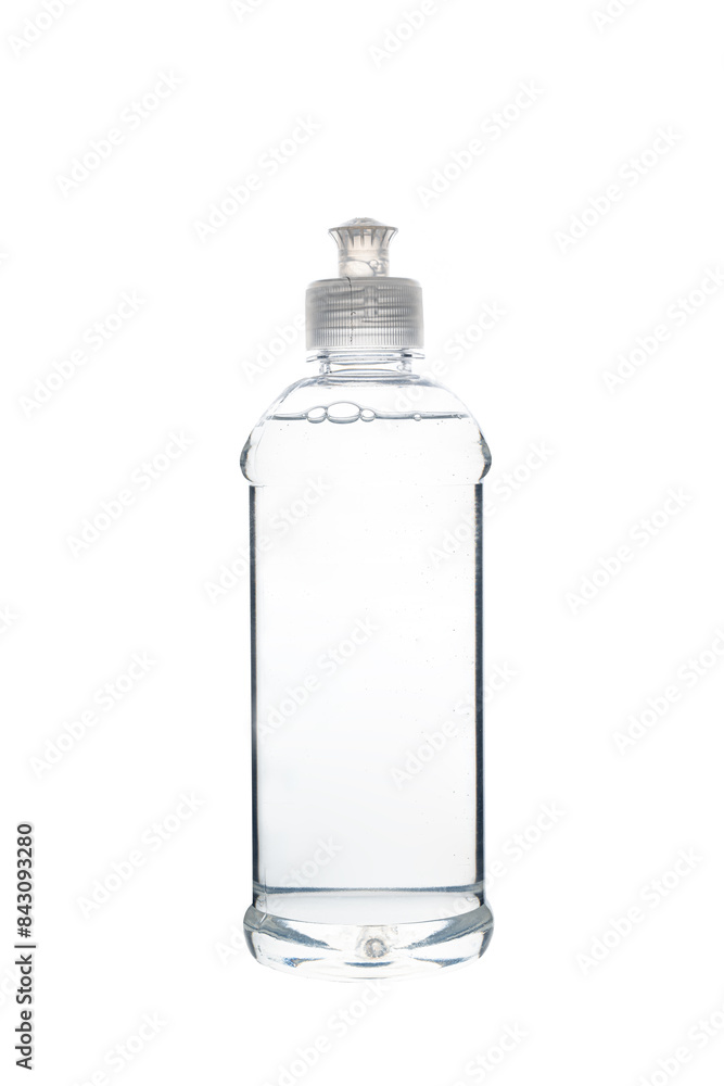 Plastic bottle with liquid. Empty bottle. Plastic bottle with liquid. Empty bottle.