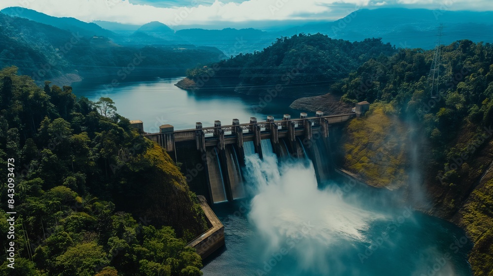 Fototapeta premium Hydro Power Unleashed: The Efficiency of Water Power Plants