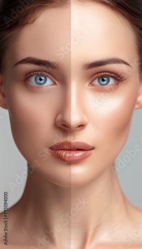 Side-by-Side Comparison of Woman s Face Before and After Botox Treatment for Smooth  Wrinkle-Free Results