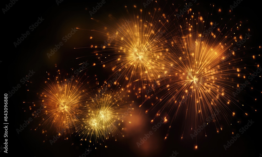 Naklejka premium Fireworks background. Happy New Year background , AI generative