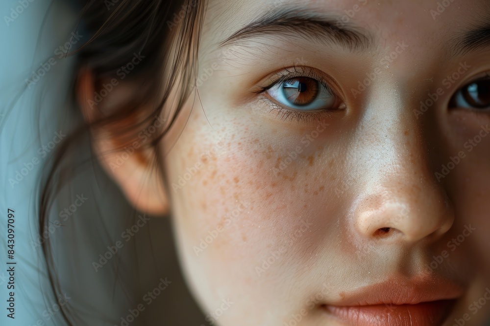 Radiant Woman's Face Post Biorevitalization Showcasing Smooth, Hydrated Skin Radiant Woman's Face Post Biorevitalization Showcasing Smooth, Hydrated Skin