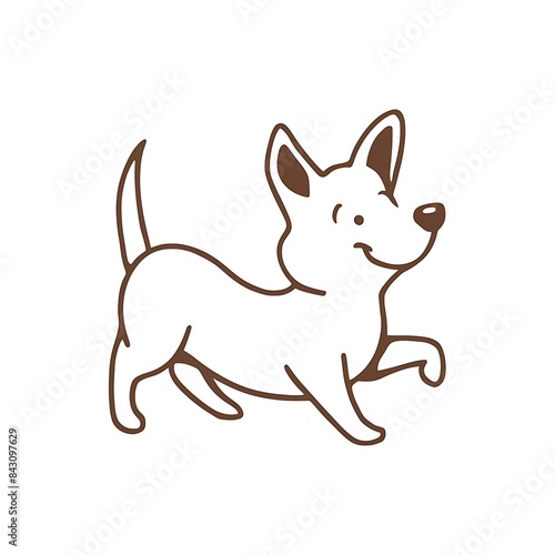 create a cute dog silhouctte vector style with white background  illustration