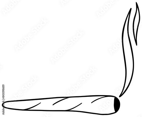 Marijuana Joint | Smoking Weed | Cannabis Vector Illustration | Ganja Cigarette