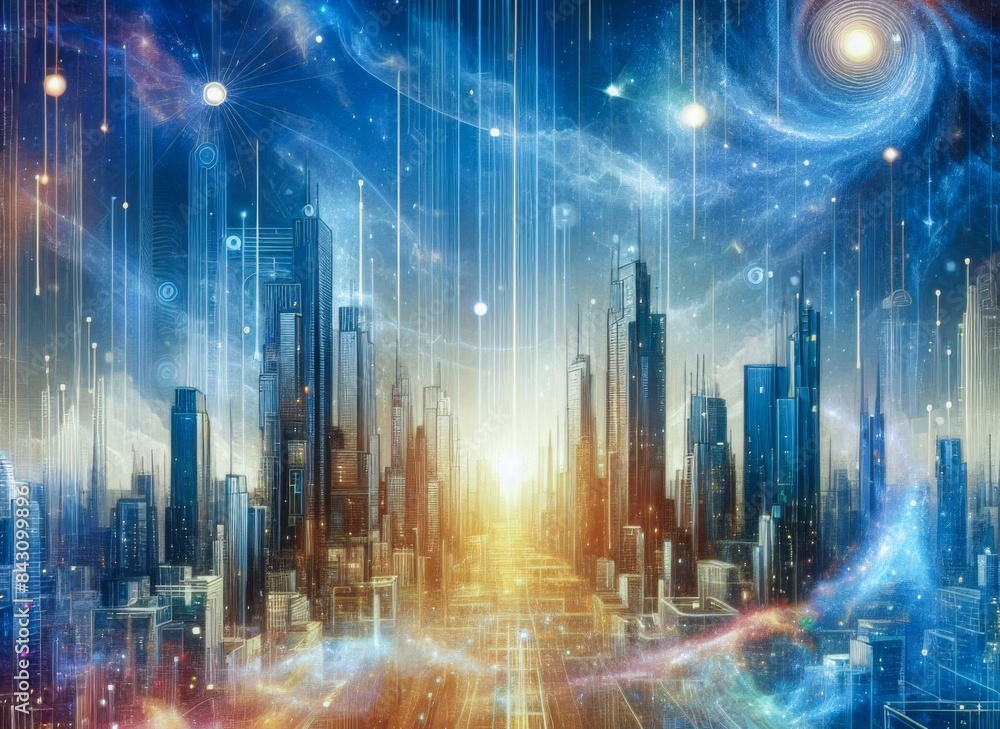 City of the future: image of a high-tech metropolis City of the future: image of a high-tech metropolis