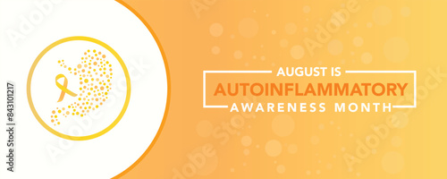 Autoinflammatory awareness month is observed every year on August.banner design template Vector illustration background design.
 photo