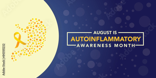 Autoinflammatory awareness month is observed every year on August.banner design template Vector illustration background design.
