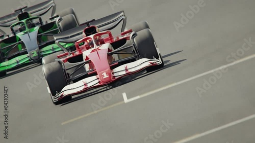 Wallpaper Mural Generic formula one race cars racing along the homestretch over the finish line. Dynamic front view camera. Multiple race cars. High quality 3d animation Torontodigital.ca