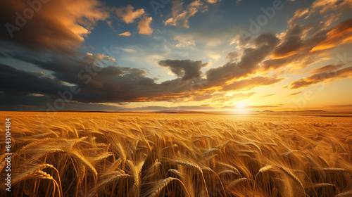 sunset over wheat field