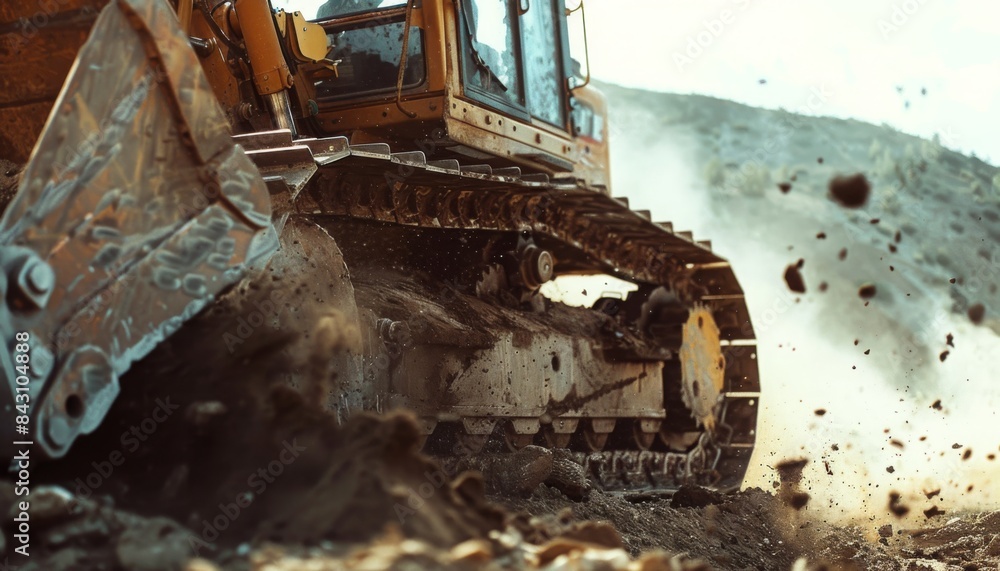 Fototapeta premium Excavator Working at a Construction Site