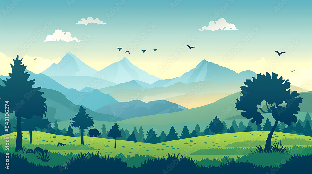 Obraz premium landscape illustration
