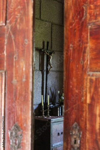 old wooden door in a church