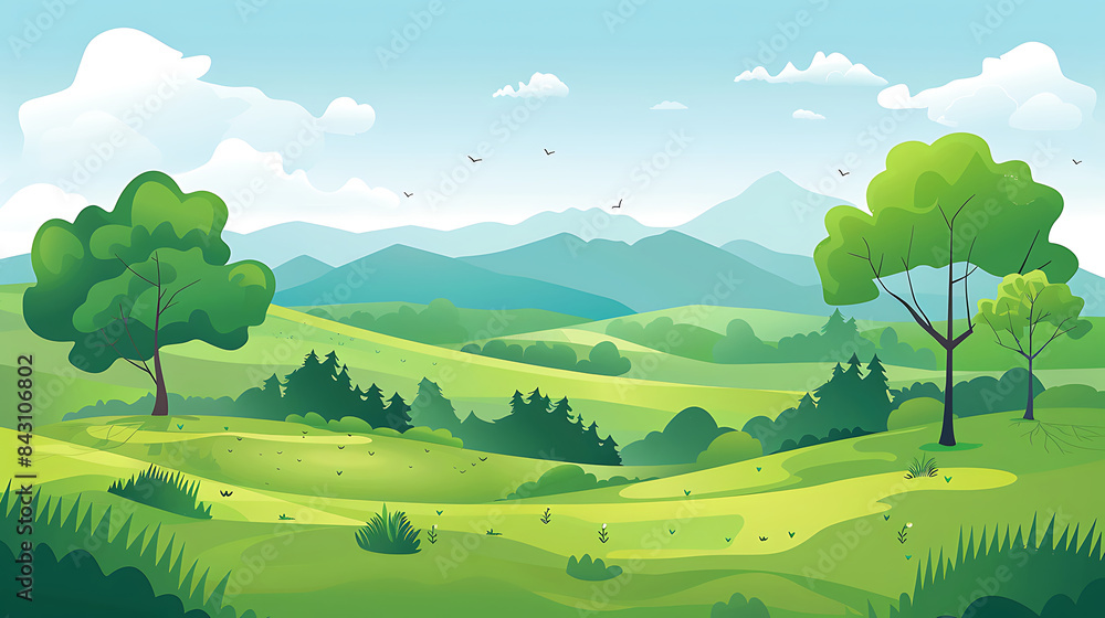 Naklejka premium nature and landscape illustration
