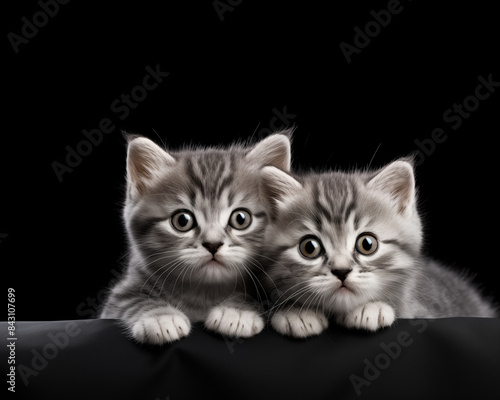 Cute kitten background. © Aleksandr
