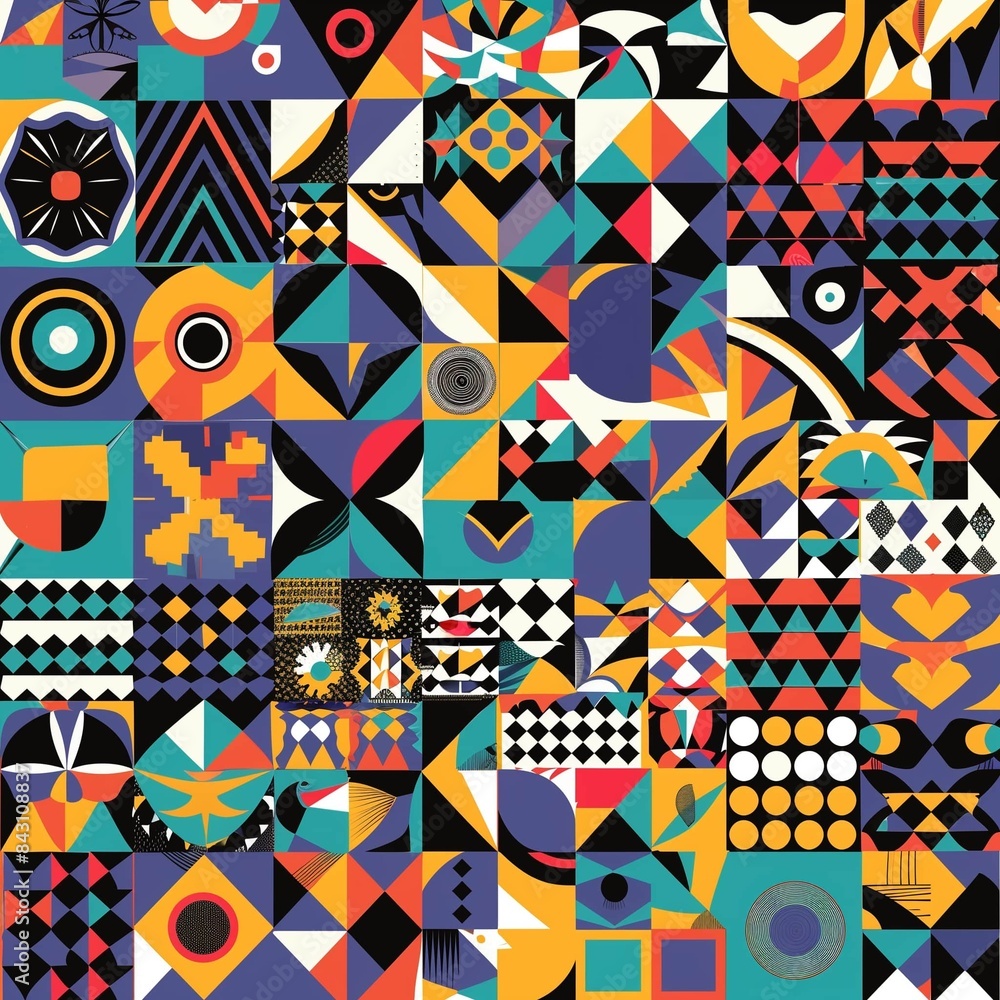 A modern design for textiles, a combination of contrasting geometric shapes. Minimalism, this pattern is ideal for fashionable and stylish clothes A modern design for textiles, a combination of contrasting geometric shapes. Minimalism, this pattern is ideal for fashionable and stylish clothes