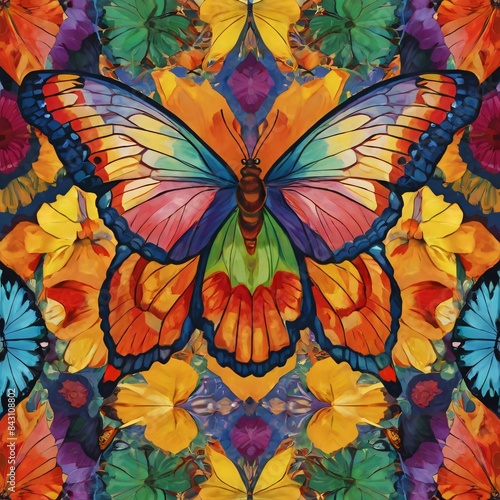 Mesmerizing Metamorphosis  Butterfly Wings in a Kaleidoscopic Dance