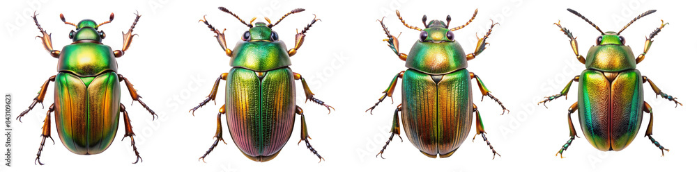 Fototapeta premium Collection of Figeater Beetle Illustrations Isolated