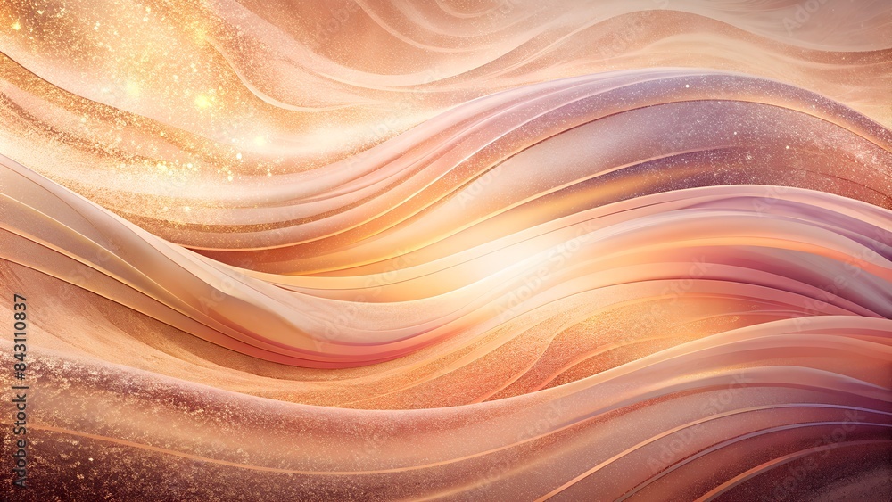 Abstract golden waves with sparkling lights Abstract golden waves with sparkling lights