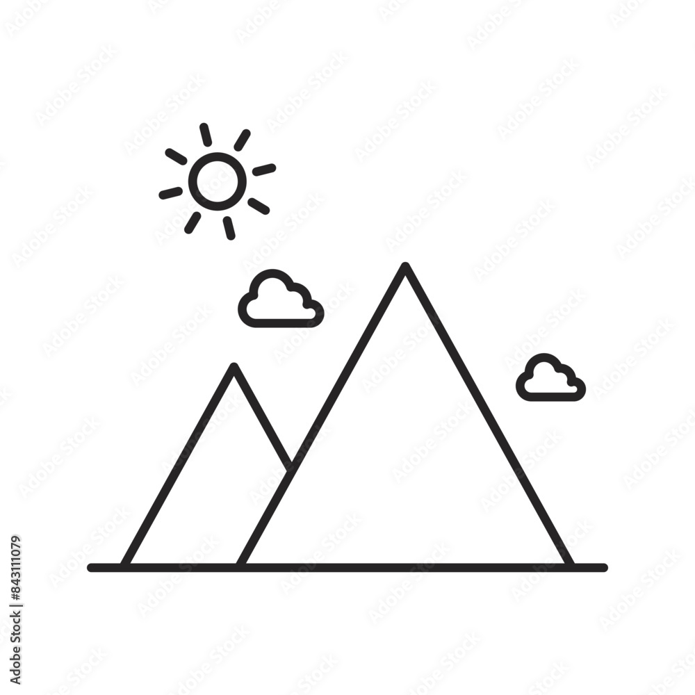 Summer travel or vacation line icon. Summer elements, sign and beach vector Summer travel or vacation line icon. Summer elements, sign and beach vector