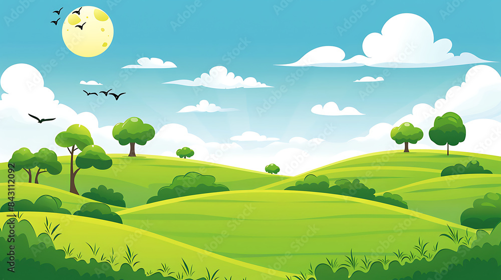 Obraz premium flat landscape illustration