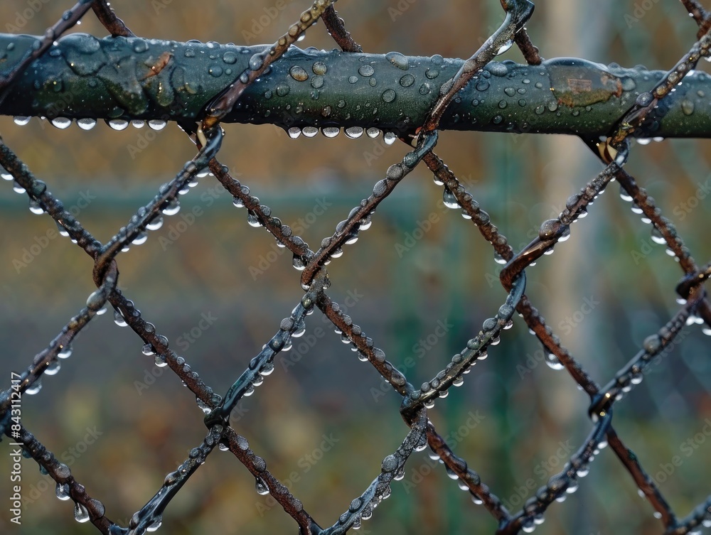 Raindrops on Chain Link Fence Raindrops on Chain Link Fence
