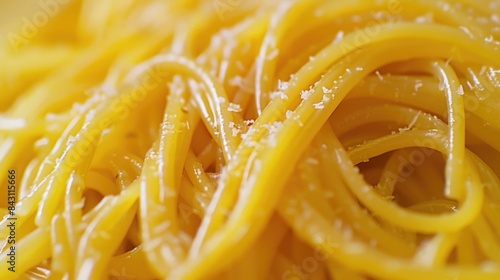 A close-up shot of a plate filled with cooked pasta, suitable for food-related content or illustrations