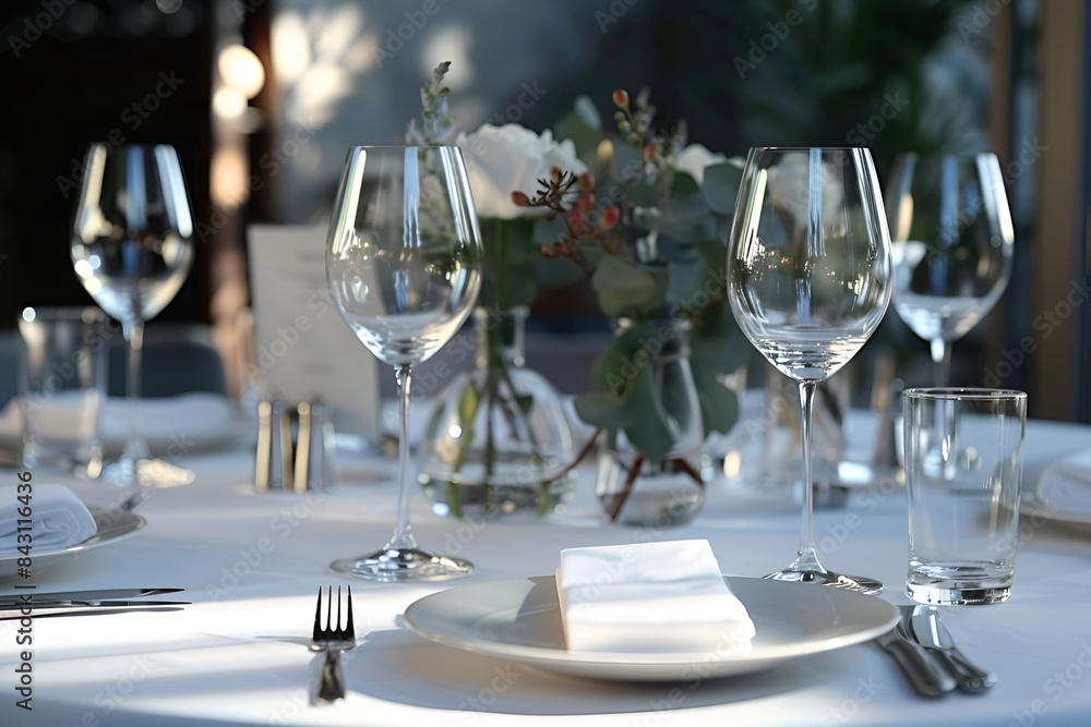 luxury elegant table setting dinner in a restauran