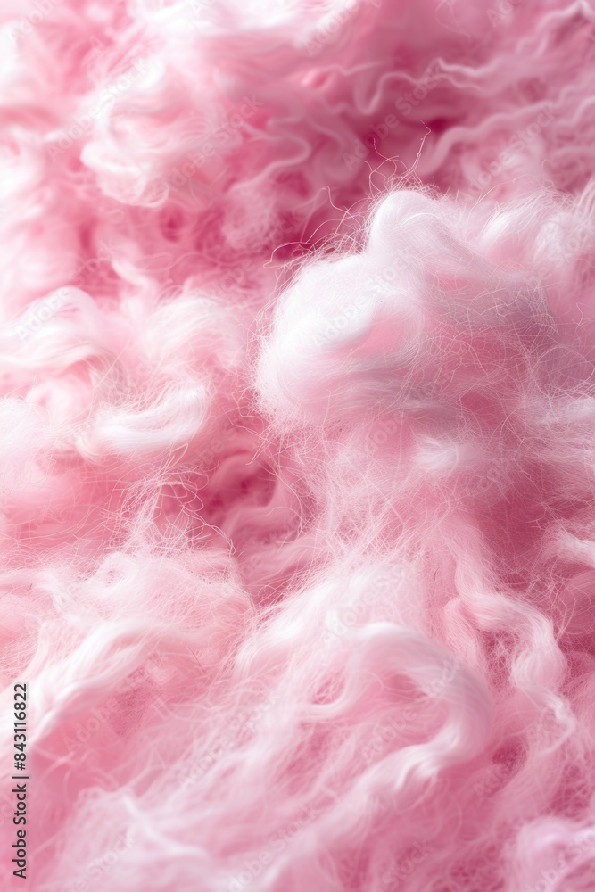 A detailed view of a pile of pink wool fibers