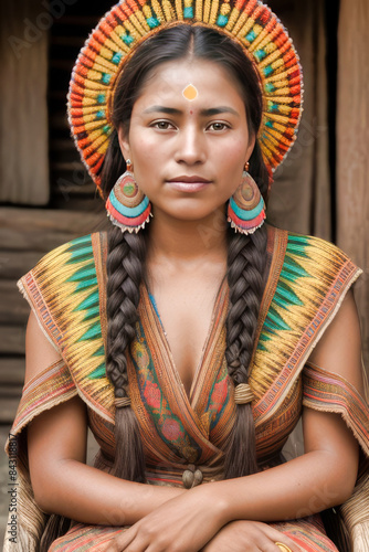 Retrato de una hermosa mujer boliviana photo
