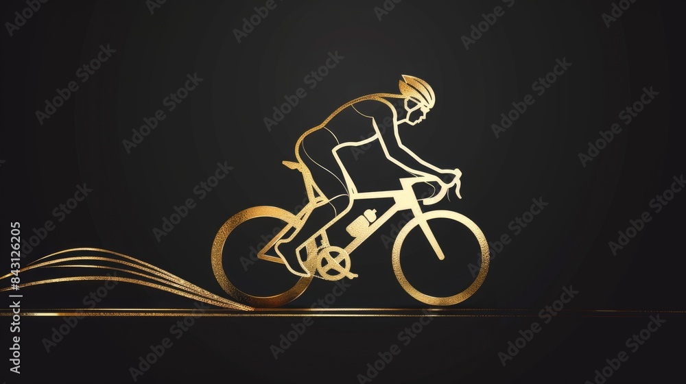 A person is riding a bike on a black background A person is riding a bike on a black background