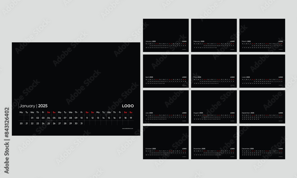 Vetor de 2025 calendar vector. calendar 2025 template. desk calendar