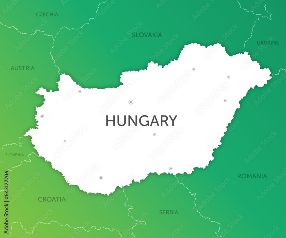 High quality color map Hungary paper cut High quality color map Hungary paper cut