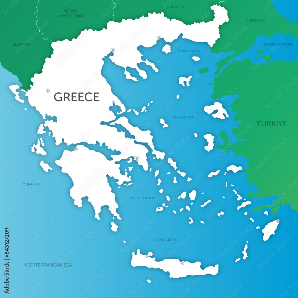 Obraz premium High quality color map Greece paper cut