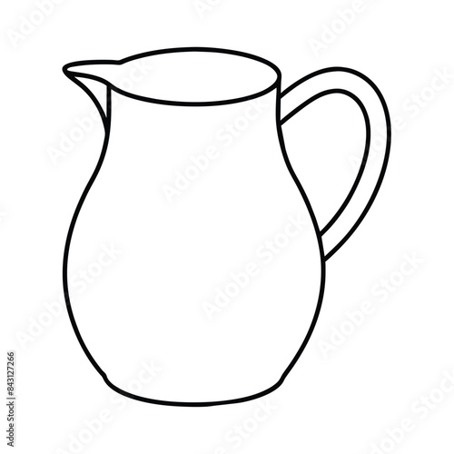 Simple Outline Vector of a Pitcher Jug photo