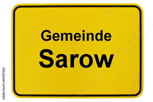 Illustration eines Ortsschildes der Gemeinde Sarow in Mecklenburg-Vorpommern photo