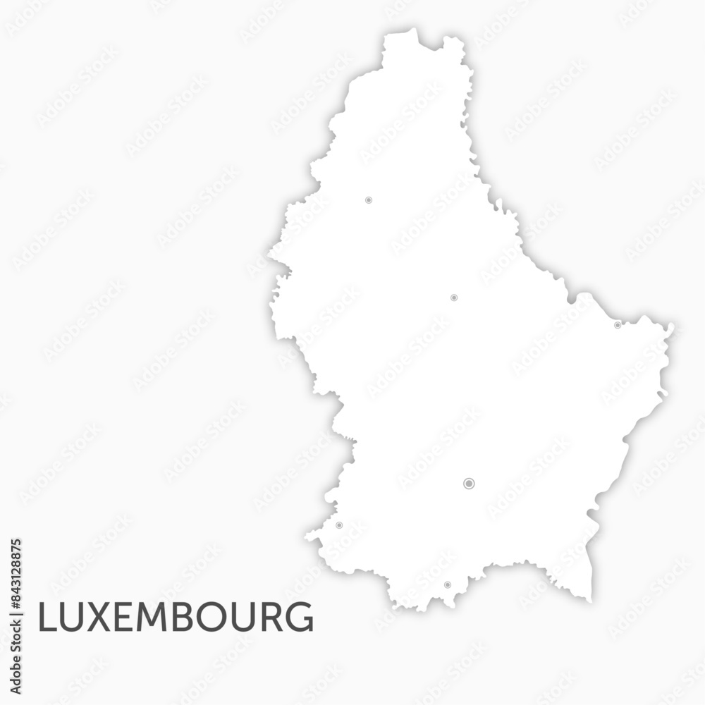 High quality white map Luxembourg paper cut High quality white map Luxembourg paper cut
