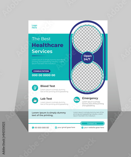Modern Medical Flyer Template Design. Healthcare business flyer Template, Medical and healthcare modern flyer template. health doctor flyer design.