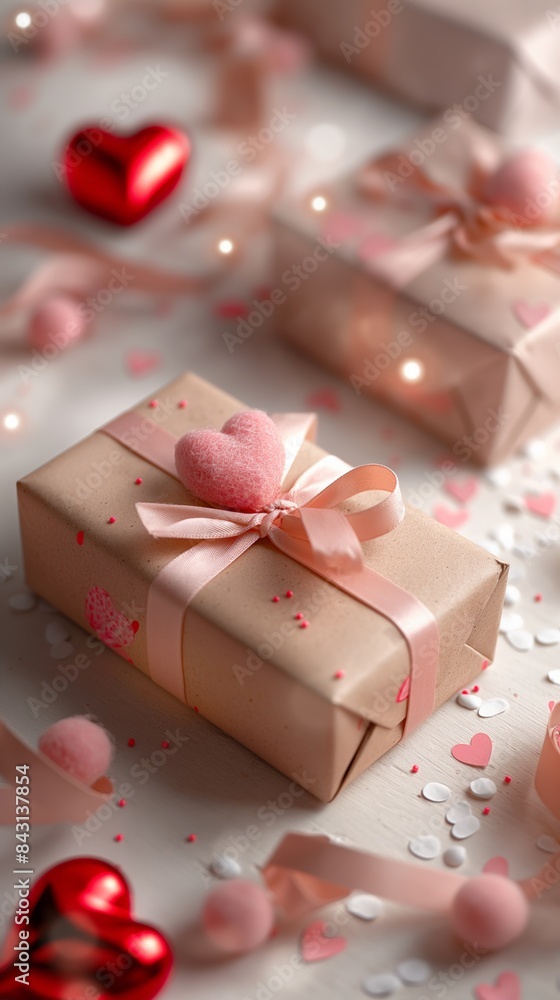Elegant and minimalistic Valentine’s Day decorations, featuring beautifully wrapped gifts and hearts, isolated on a white background. The bright and light design highlights romance.
Elegant and minimalistic Valentine’s Day decorations, featuring beautifully wrapped gifts and hearts, isolated on a white background. The bright and light design highlights romance.