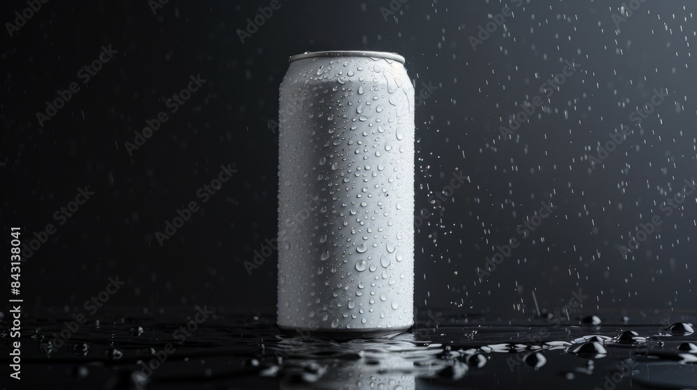 Aluminum can mockup, blank for design. Merchandise advertising. Background with copy space Aluminum can mockup, blank for design. Merchandise advertising. Background with copy space