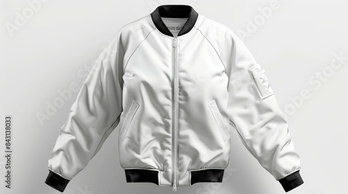 Wallpaper Mural Bomber jacket mockup, template for design. Merchandise advertising. Background with copy space Torontodigital.ca